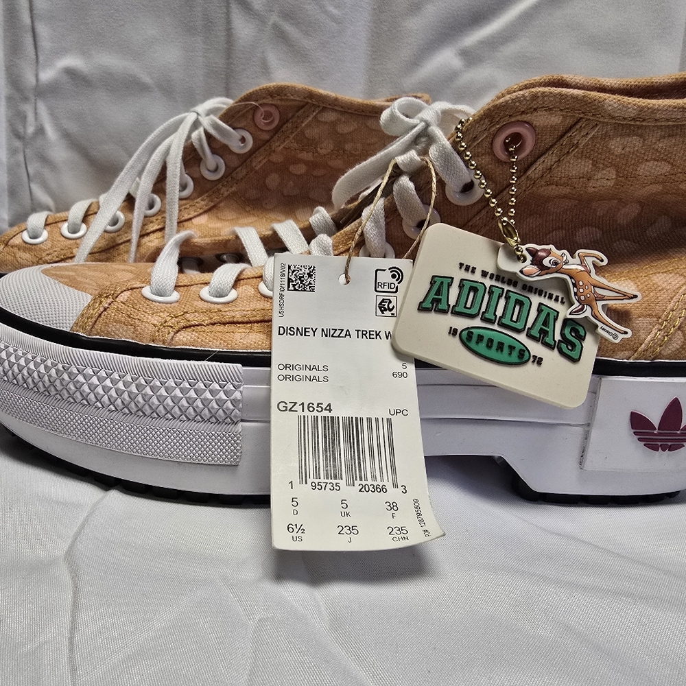 Adidas X Disney - Bambi Nizza Trek High-Tops in Orange and White